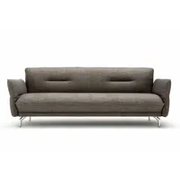 Hülsta-Sofa Sofabank 430 Rolf Benz 4-Sitzer Stoff steingrau mit Funktion 206 cm