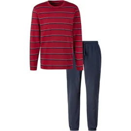 H.I.S. H.I.S Pyjama 1 Stück, 2 tlg. Schlafanzug mit garngefärbten Streifen Gr. 48/50 (M), rot-navy, , 92562814-48