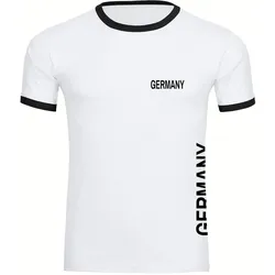 multifanshop Kontrast T-Shirt - Germany - Brust & Seite - Druck schwarz - Männer