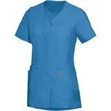 BP Med Tunics 1764-241-0116 Kasack für Damen - 1/2 Ärmel und V-Ausschnitt - 49% Baumwolle, 48% Polyester, 3% Elastolefin - Schlanke Passform - Größe: Ln - Farbe: azurblau