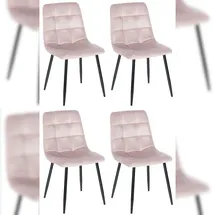 deluke Esszimmerstuhl VOUL Samt Pink 4er Set