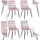 deluke Esszimmerstuhl VOUL Samt Pink 4er Set