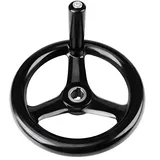 Plastik Handrad Schwarz 19,7 cm Außendurchmesser mit drehbarem Griff für Fräsmaschinen Drehmaschinen industriell robustes Steuerrad maschinenkompatibel