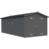Palmako Gerätehaus Dan 14,7 m2 - 16 mm dunkelgrau