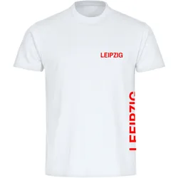 multifanshop Kinder T-Shirt - Leipzig - Brust & Seite - Druck rot - Kind