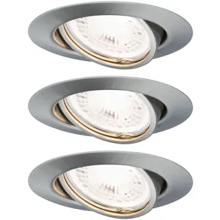 Paulmann LED Einbauleuchte Base 3er Basisset Eisen gebürstet 3-Stufen-dimmbar