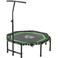 Homcom Fitness-Trampolin 122 cm inkl. Höhenverstellbarer Haltegriff schwarz/grün