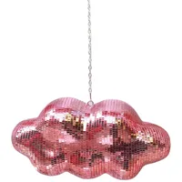 Pasdrucn Hängende Wolken Spiegel Discokugel, Discokugel Deko Mit 40cm Metallkette, Disco Kugel, Discokugel Kinder, Discokugel Spiegelkugel, Clouds-Disco-Dekoration, Hängende Wolkendekoration (Rose)