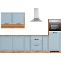 Kochstation Küche »KS-Lana«, 300 cm breit, wahlweise mit oder ohne E-Geräte, blau