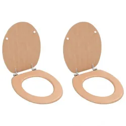 Toilettensitze 2 Stk. mit Deckel MDF | vidaXL : Design - Bambus