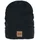 URBAN CLASSICS Leatherpatch Long Beanie schwarz