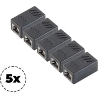 ShiverPeaks -BASIC-S--cat. 6A Kabelverbinder Doppelbuchse RJ45 Vollgeschirmt--VE5 (CAT6a), Netzwerkkabel