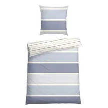 SCHIESSER Wendebettwäsche "Brody aus weicher Baumwolle mit klassichen Streifen", lila (lavendel), B/L: 135cm x 200cm, 1 Stk., 1 Stk., Feinbiber, B/L: 80cm x 80cm, 2 Stk., Feinbiber, Obermaterial: 100% Baumwolle, Bettwäsche, Wendebettwäsche, Made in Green