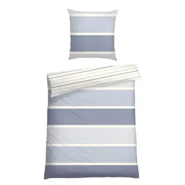 SCHIESSER Wendebettwäsche "Brody aus weicher Baumwolle mit klassichen Streifen", lila (lavendel), B/L: 135cm x 200cm, 1 Stk., 1 Stk., Feinbiber, B/L: 80cm x 80cm, 2 Stk., Feinbiber, Obermaterial: 100% Baumwolle, Bettwäsche, Wendebettwäsche, Made in Green