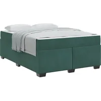 VidaXL Bettrahmen mit Matratze Dunkelgrün 160 x 200 cm