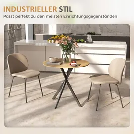 Homcom Küchentisch 80 x 75 x 80 cm braun