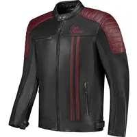 Rusty Stitches Cooper Lederjacke Schwarz/Dunkelrot L