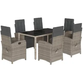 vidaXL Garten-Essgruppe 7-tlg. Grau