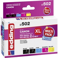 Edding kompatibel zu Canon PGI-550XL schwarz + CLI-551XL CMYK