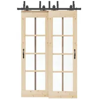 VidaXL Schiebetürbeschlag-Set 152,5 cm Stahl Schwarz
