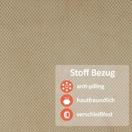 MCombo Relaxsessel 7008 Stoff 90 x 105 x 94 cm Beige mit Liegefunktion, elektrisch, Massage- und Wärmefunktion