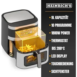 Heinrich's Heinrich ́s XXL Heißluftfritteuse 9L schwarz