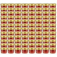 VidaXL Marmeladengläser mit goldenem Deckel 96 Stk. 110 ml