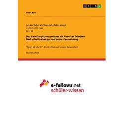 Das Patellaspitzensyndrom als Resultat falschen Basketballtrainings und seine Vermeidung als Buch von Colon Ross