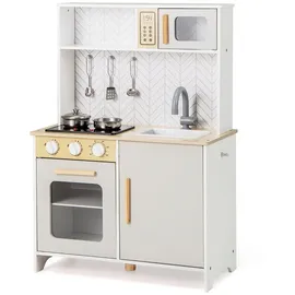 Costway Kinderküche mit Mikrowelle, Herd, Spüle, Backofen