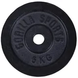 GORILLA SPORTS® Hantelscheiben - Set/Einzeln, 0,5/1,25/2/2,5/5/10/15/20/25/30 kg Gewichte, 30/31 mm, Gusseisen, Silber/Schwarz - Gewichtsscheiben, Bumper Plates