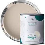 MissPompadour abwaschbare Wandfarbe Beige mit Sand 1L - hohe Deckkraft & Ergiebigkeit - matte, scheuerbeständige Innenfarbe - geruchsarm, wasserbasiert, atmungsaktiv - Die Nützliche