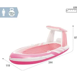 Intex Pink Paradise Boat (244x97x114cm) mit Haltegriffen und Getränkehaltern