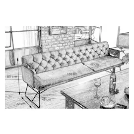 KAWOLA Esszimmerbank CHARME Velvet schwarz