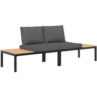 vidaXL Garten-Lounge-Set 2-tlg. schwarz