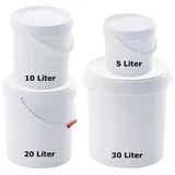 Webkaufhaus24 5 Liter Kunststoffeimer Plastikeimer Eimer mit Deckel und Henkel