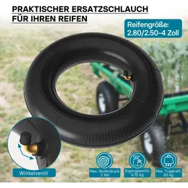 Wiltec Standard Schlauch Größe 2,80/2,50-4 für Schubkarren, Sackkarren und E-Scooter