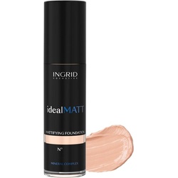 Ingrid Cosmetics, Foundation, INGRID_Ideal Matt Mattifying Foundation mineralny podkład matujący 302 Light Sun 30ml (Bronze)