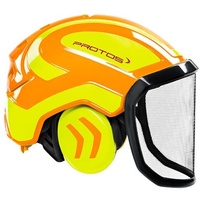 Protos Forsthelm / Schutzhelm mit gehörschutz, ausstattung:feines visier, farbe:orange/gelb