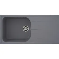 Einbauspüle RESPEKTA "ORLANDO100X50G", grau, B:100cm T:50cm, Verbundwerkstoff, Küchenspülen
