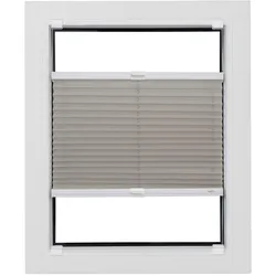 Plissee SUNLINES "Budget Crepe", grau (hellgrau, weiß), B:95cm H:100cm, Obermaterial: 85% Polyester, 15% sonstige Fasern, Plissees, Haftfix, glatt