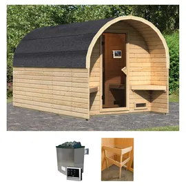 Karibu Fasshaus 3 inkl. 9 kW Ofen + ext. Steuerung