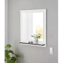 Home Affaire Garderobenspiegel Cantara, Spiegel in zwei Farben, modernes, zeitloses Design, universell einsetzbar, mit Ablagefläche, eckig, 79 cm breit weiß