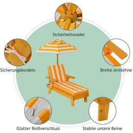 Costway Sonnenliege 92 x 49 x 106 cm Orange