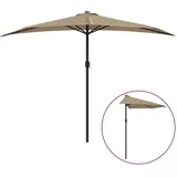 furnicato Balkon-Sonnenschirm 300 x 155 cm Taupe