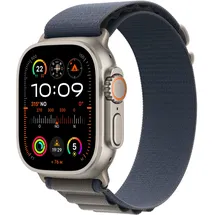 Apple Watch Ultra 2 GPS + Cellular 49 mm Titangehäuse natur, Alpine Loop blau S