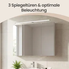 VASAGLE Spiegelschrank 70 cm weiß
