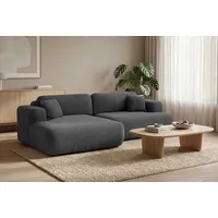 OTTO home Ecksofa VEEVIA L-Form, Schlafsofa, Verlässliche Qualität, Breite 256cm, mit Bettkasten, belastbar bis 480kg, inklusive Rücken- und Zierkissen grau