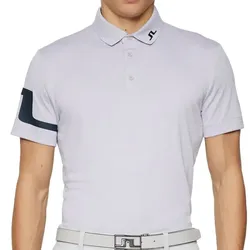 J.Lindeberg Golf Heath Herren Polo grau/navy