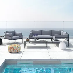 Outdoorlounge Anny Grau Metall/Textil/Glas