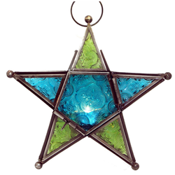 Guru-Shop Windlicht Orientalische Glas Stern in marrokanischem..